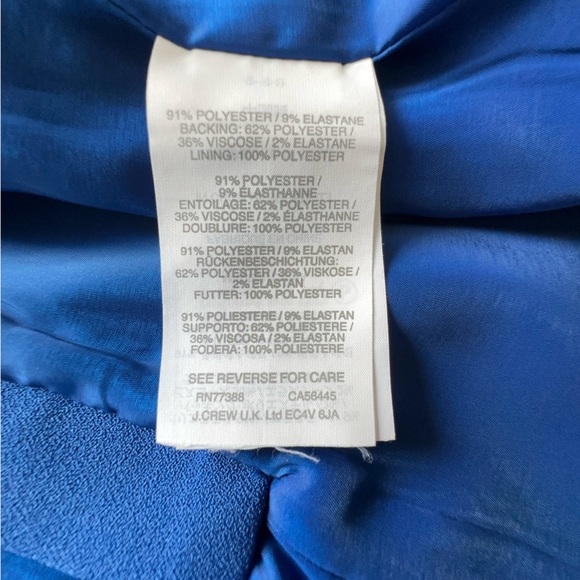 J CREW | NWOT | COBALT BLUE CROSSOVER A-LINE SKIRT FULLY LINED | SIZE: 8 - Picture 10 of 11